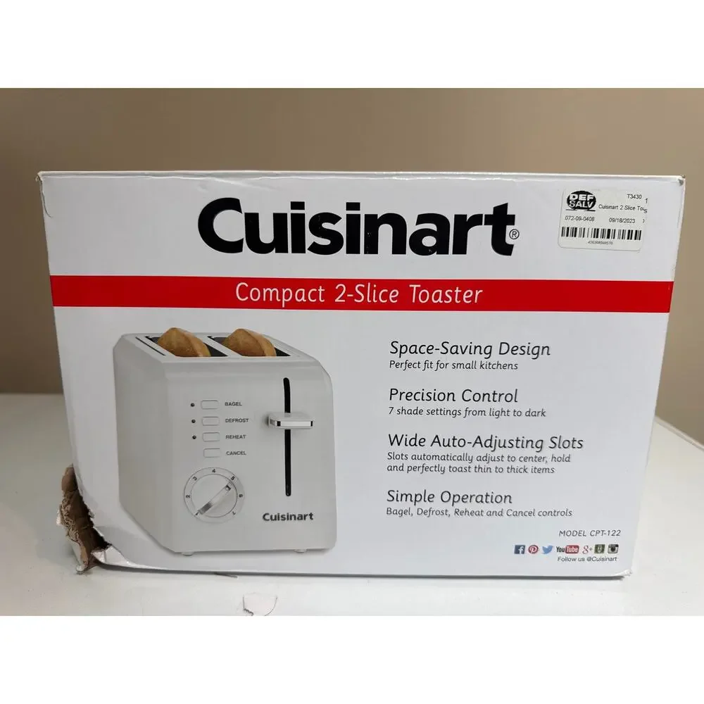 Cuisinart CPT-122 2-Slice Compact Toaster White Open Box